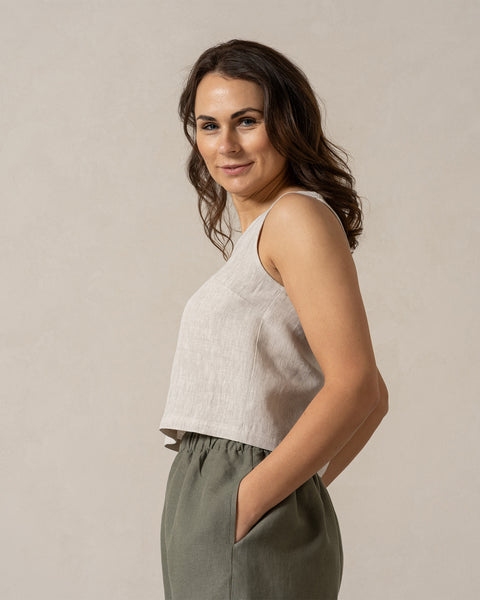 Linen Crop Top Ana Natural