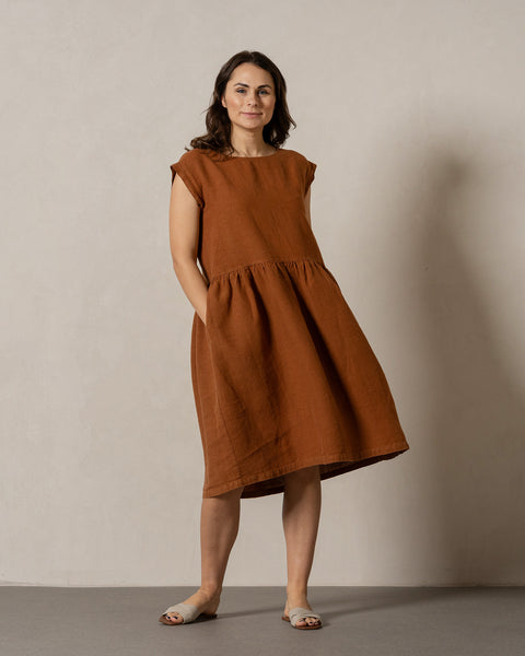 Smock Dress Cecilia Almond Brown