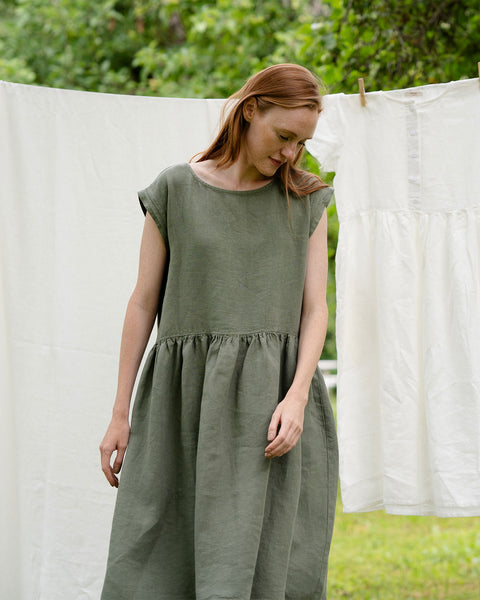 Smock-Kleid Cecilia Stone Green