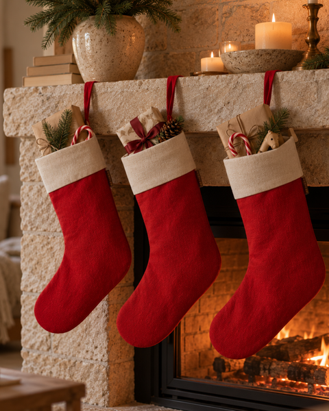 Leinen Weihnachtsstrümpfe Socke