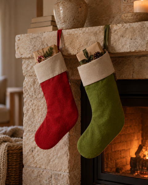 Leinen Weihnachtsstrümpfe Socke