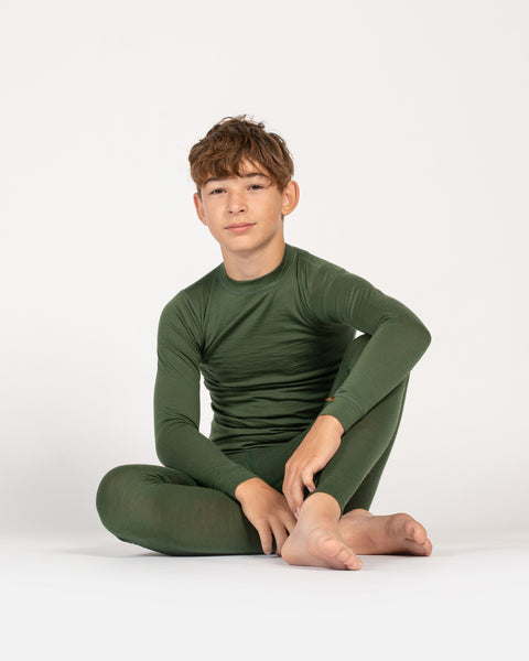 160 Merinowolle-Set für Kinder mit Langarmshirt und Leggings