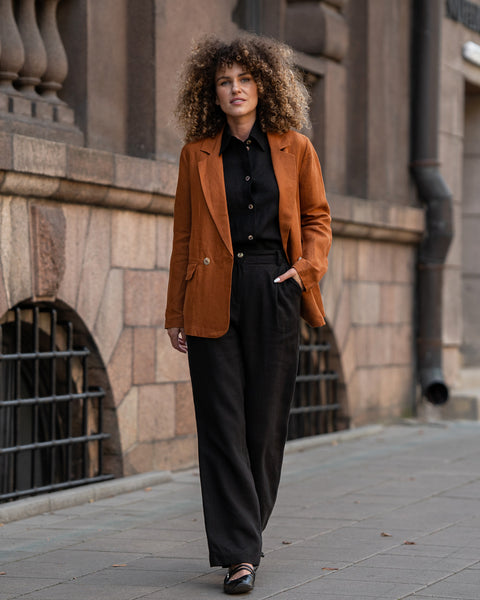 Suit Jacket Quin in almond brown color