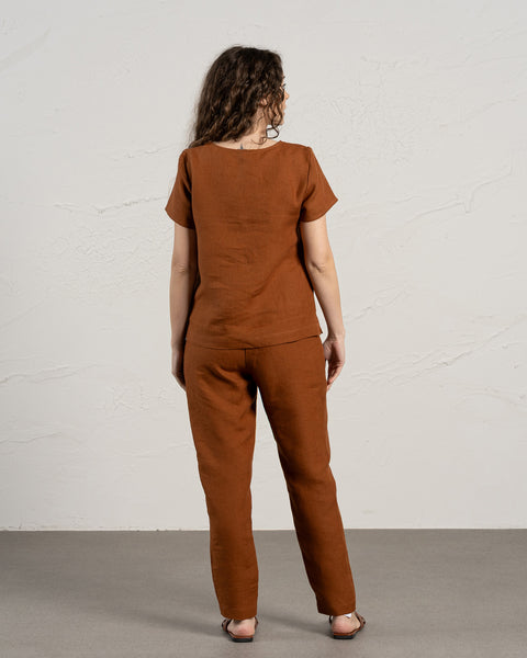 Linen Pants Dakota Almond Brown