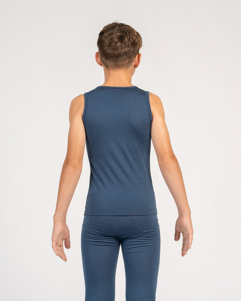Kinder Merino Tanktop & Unterteil 2-teilig Denim