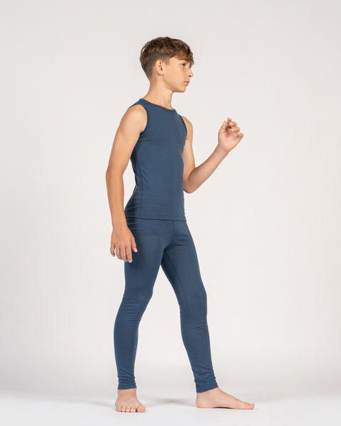 Kinder Merino Tanktop & Unterteil 2-teilig Denim