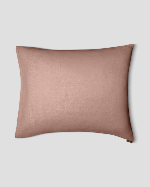 Linen pillowcase in faded rose color