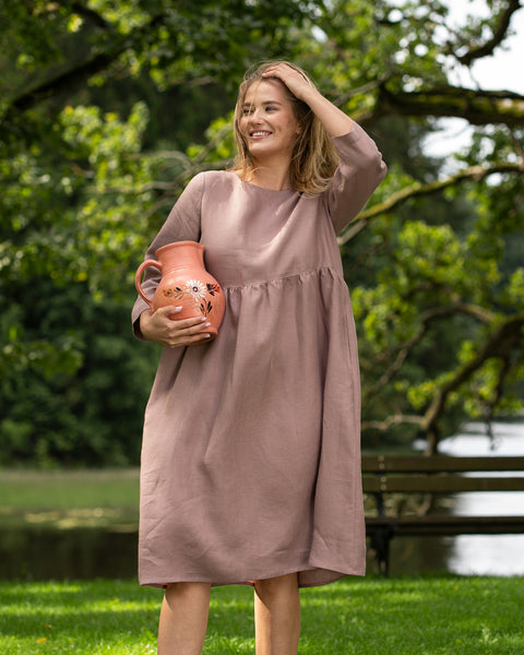 Smock-Kleid Lucy Verblasste Rose