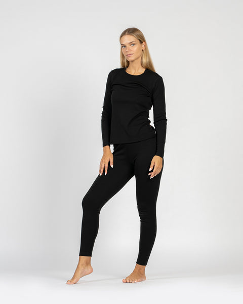 Women's 250 Long Sleeve & Leggings 2-Piece Black