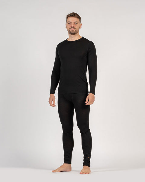 Herren 160 Basisschicht-Set Schwarz