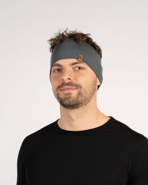 Breites Herren-Stirnband Dunkelgrau