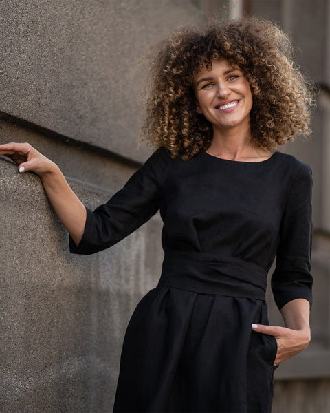 Lässiges Leinen Wickelkleid Miley