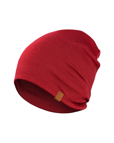 Damen Merino Mütze Royal Cherry