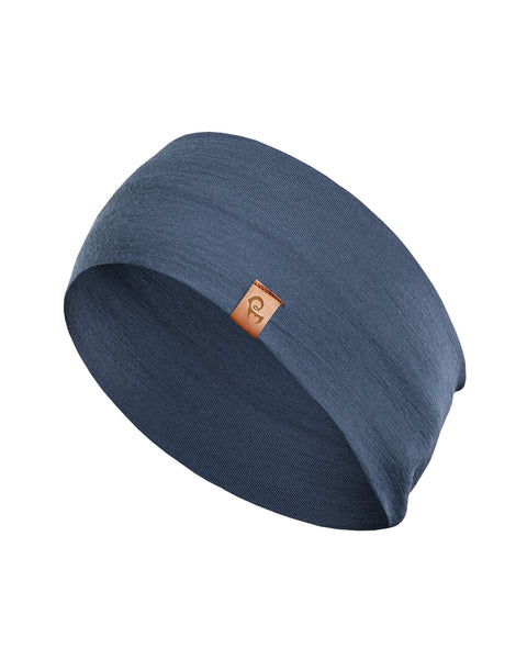 Herren Merino Trainings-Stirnband Jeansblau