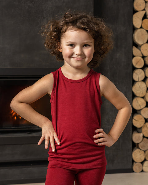 Kids Sleeveless 160gsm Royal cherry