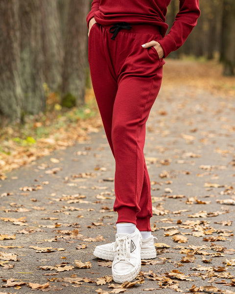 Women's Jogger sweatpants 250gsm Royal cherry