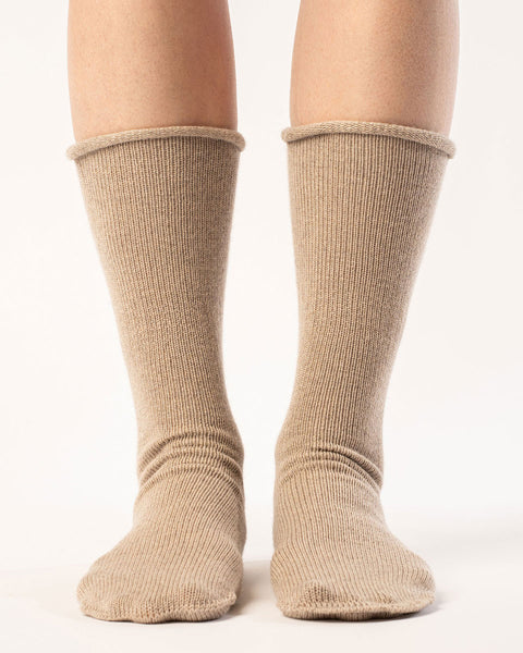 Damen Stricksocken Merino Cremiges Beige