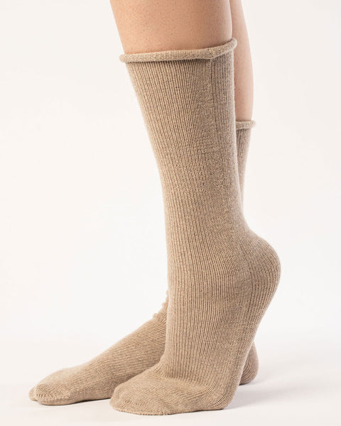 Damen Stricksocken Merino Cremiges Beige