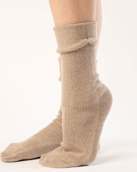 Damen Stricksocken Merino Cremiges Beige