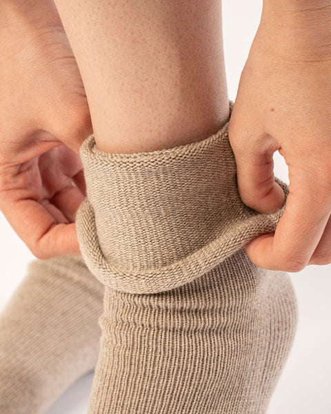 Damen Stricksocken Merino Cremiges Beige