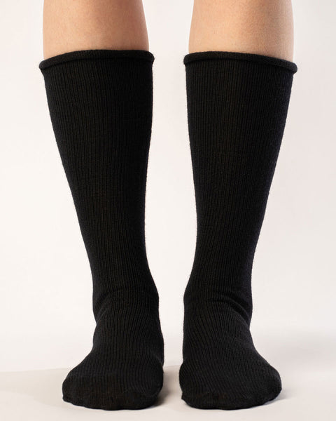 Damen Stricksocken Merino Schwarz