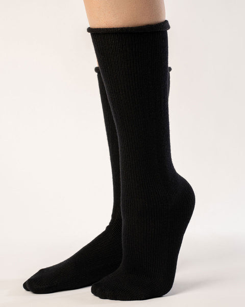 Damen Stricksocken Merino Schwarz