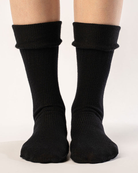 Damen Stricksocken Merino Schwarz