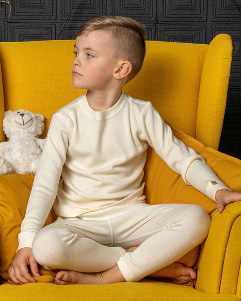 Kids' Long Sleeve Set 250 Merino Natural