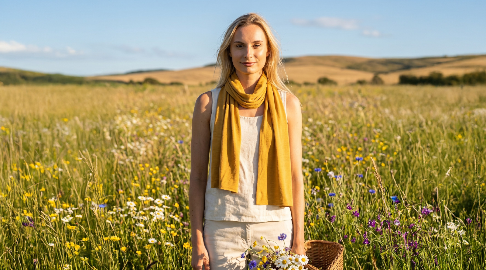 Sustainable scarves for women, made of organic materials