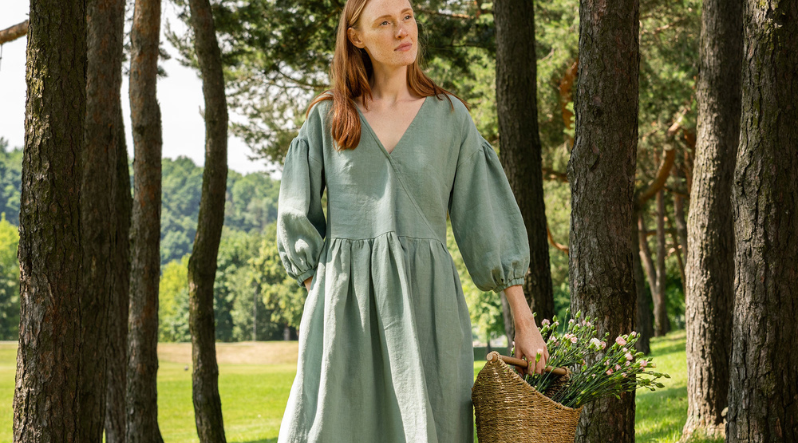 boho linen dresses for women