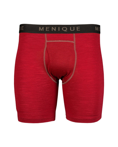 the menique men&#39;s long boxer shorts in royal cherry color. 