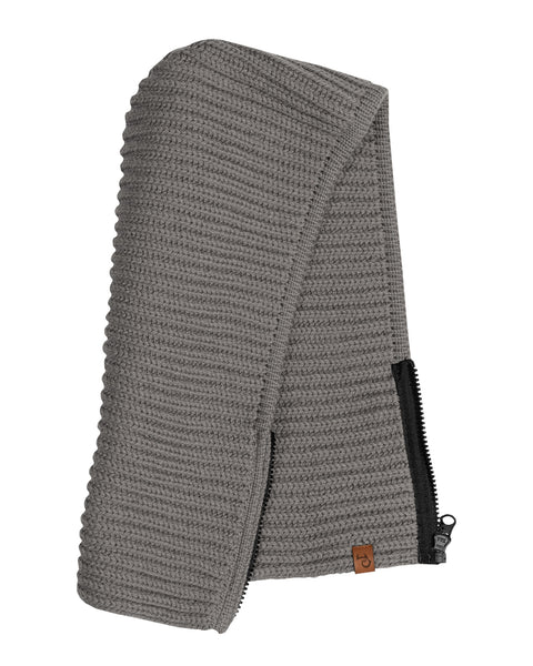 Women&#39;s Hood Zipper Balaclava Knitted Merino in gray