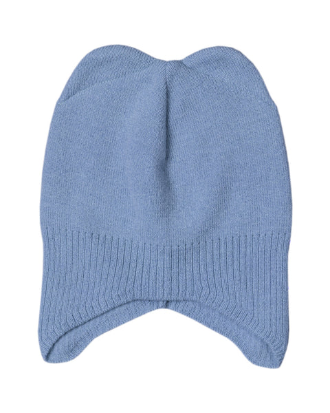 Kids&#39; Ear Flaps Beanie Knitted Merino &amp; Cashmere in light blue