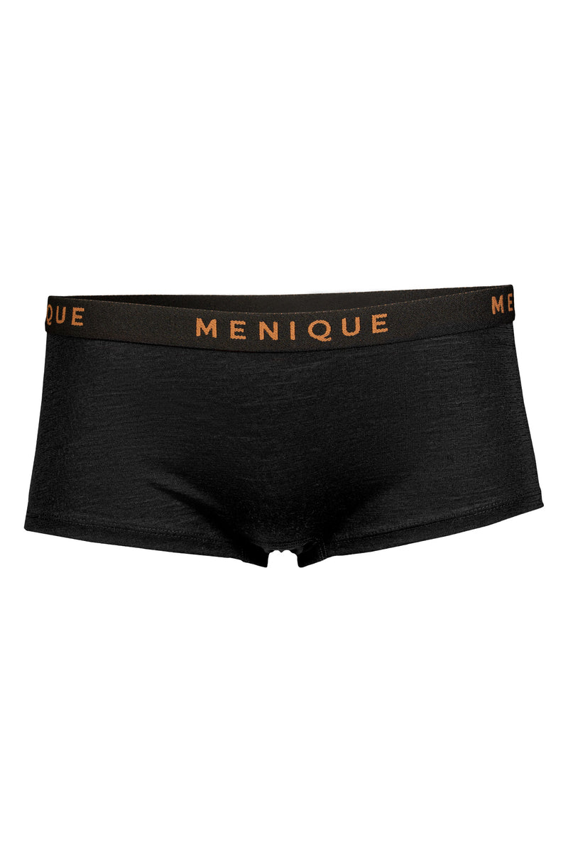 Damen Merino Set aus Sport-BH & Boxershorts Schwarz ❤️ menique