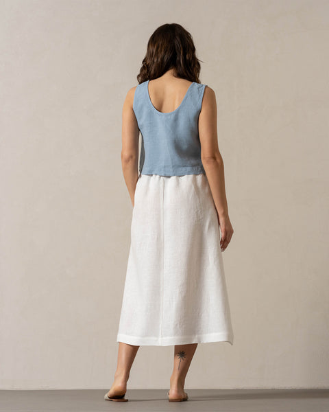 Linen Crop Top Ana Cloudy Blue