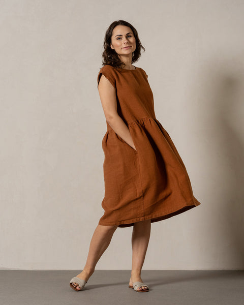 Smock Dress Cecilia Almond Brown