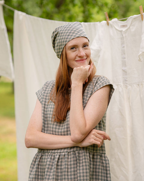 Lienen Bandana in Green Gingham