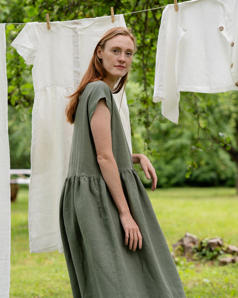 Smock-Kleid Cecilia Stone Green