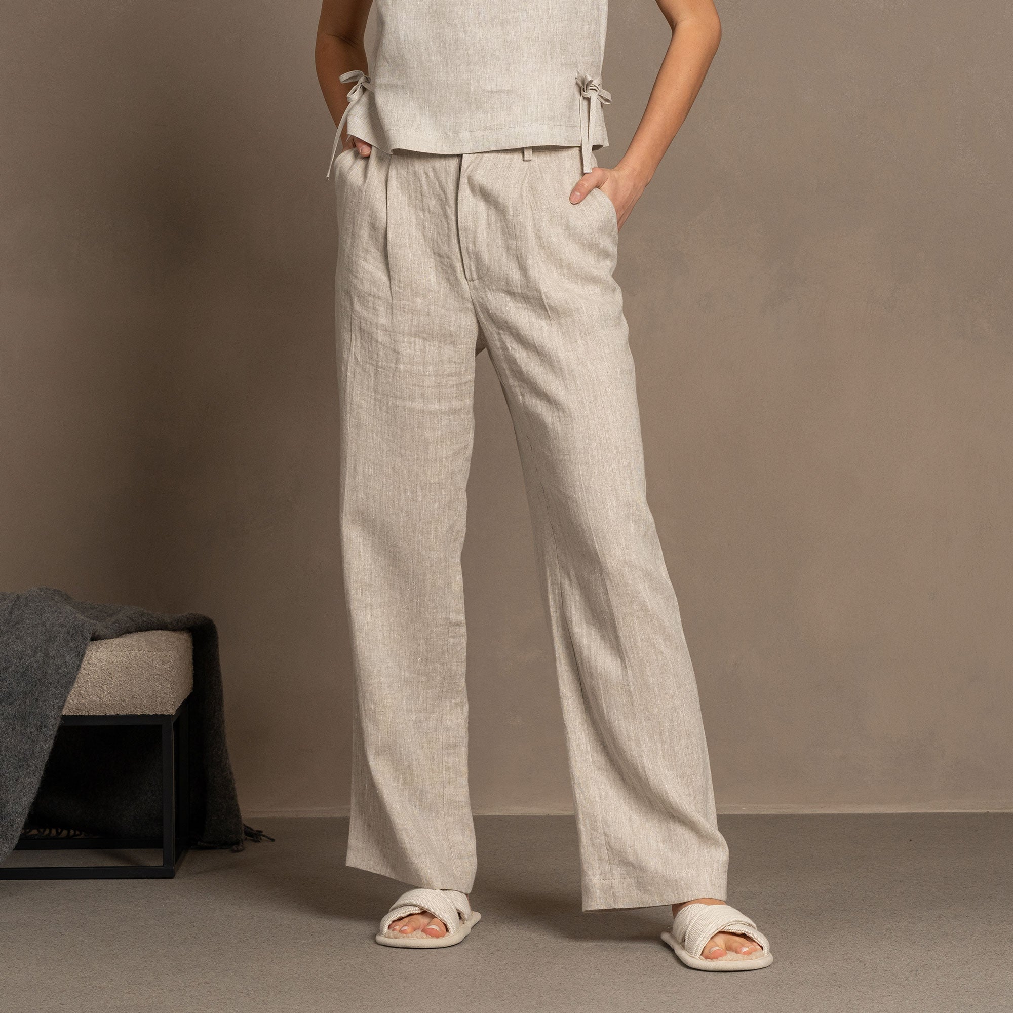 Linen High Drape Pants Lotus