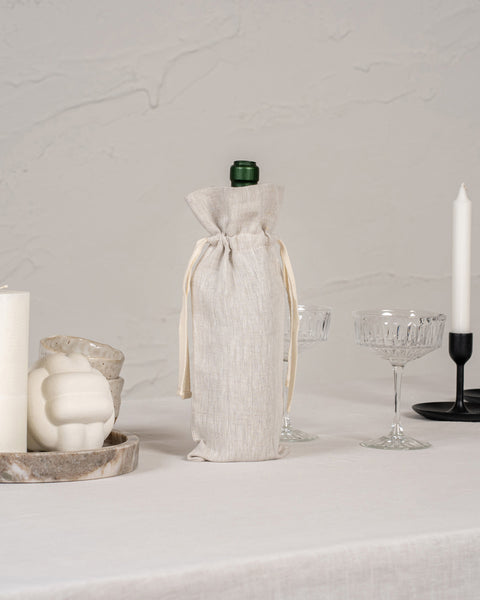 Holiday 100% Leinen Wein Geschenkbeutel