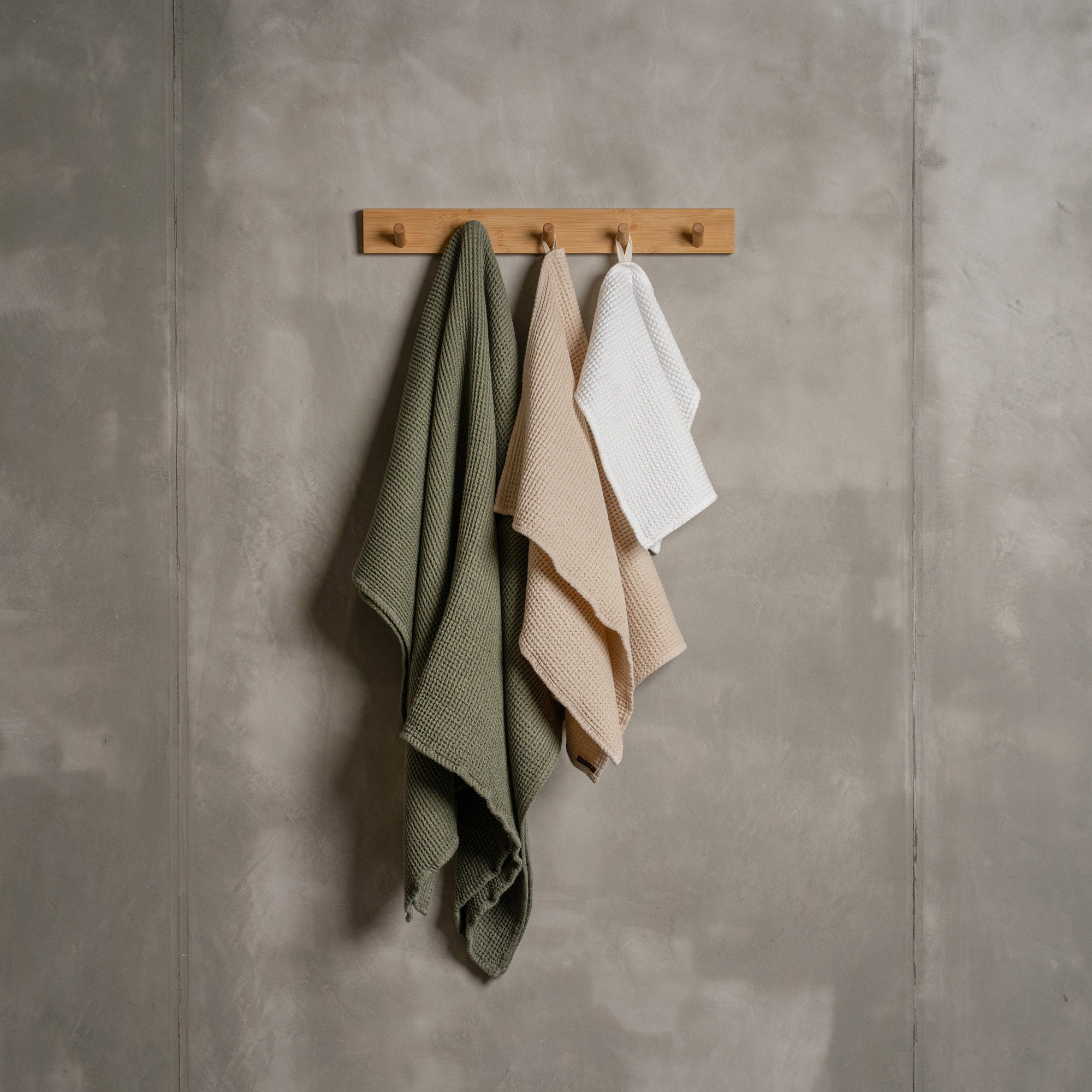LinenMe Waffelpique Handtuch – 100x140 Cm, 53% Leinen, 47% Baumwolle, Saugstark, Schnelltrocknend, Natur Beige
