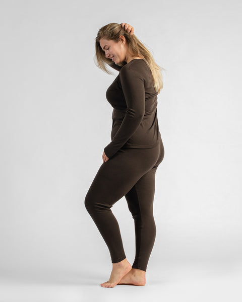 Thermo-Langarmshirt 250 für Damen, Schokoladenbraun
