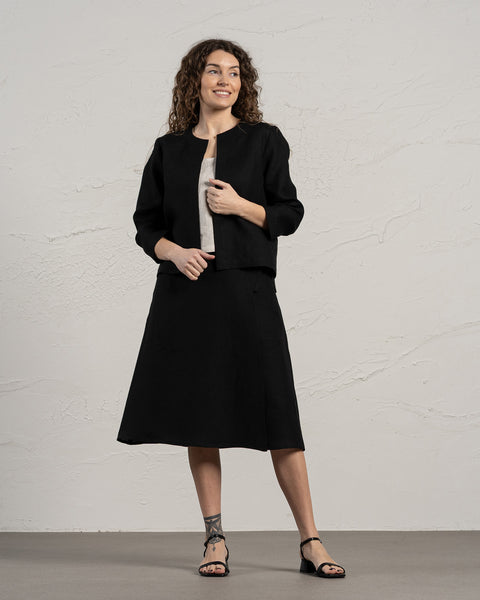 Linen Relaxed Blazer Eden Black
