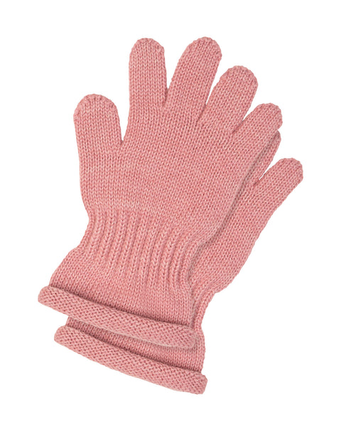Packshot of Menique Kids&#39; Knit Gloves in the color pink in the white background