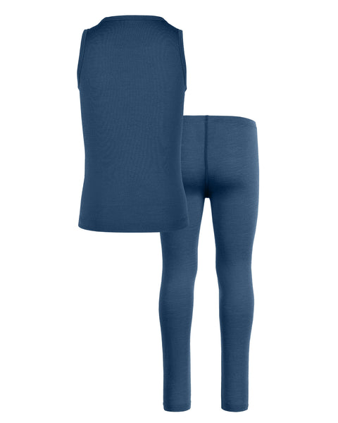 Kinder Merino Tanktop &amp; Unterteil 2-teilig Denim