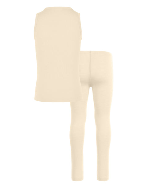 Kids&#39; Merino Tank Top &amp; Bottom 2-Piece Natural