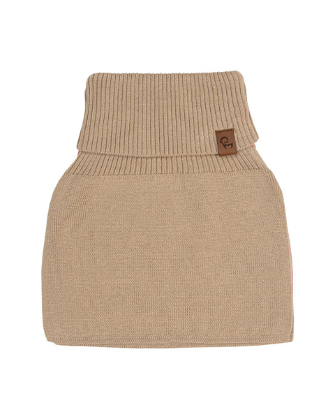 The menique kids&#39; cotton knit dickie in beige color, in a white background.