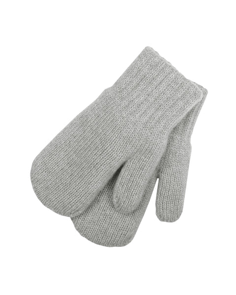 Kids&#39; Knit Double Mittens Merino &amp; Cashmere light gray