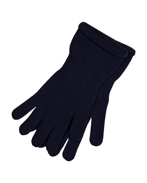 the menique kids&#39; knit cotton gloves in blue color in a white background.