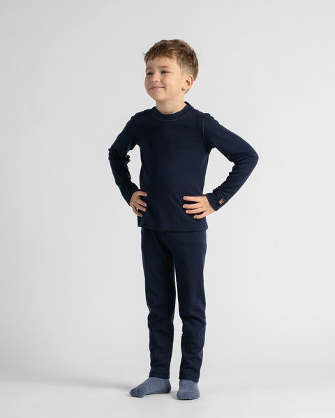 Thermo-Langarmshirt für Kinder 250 Marineblau